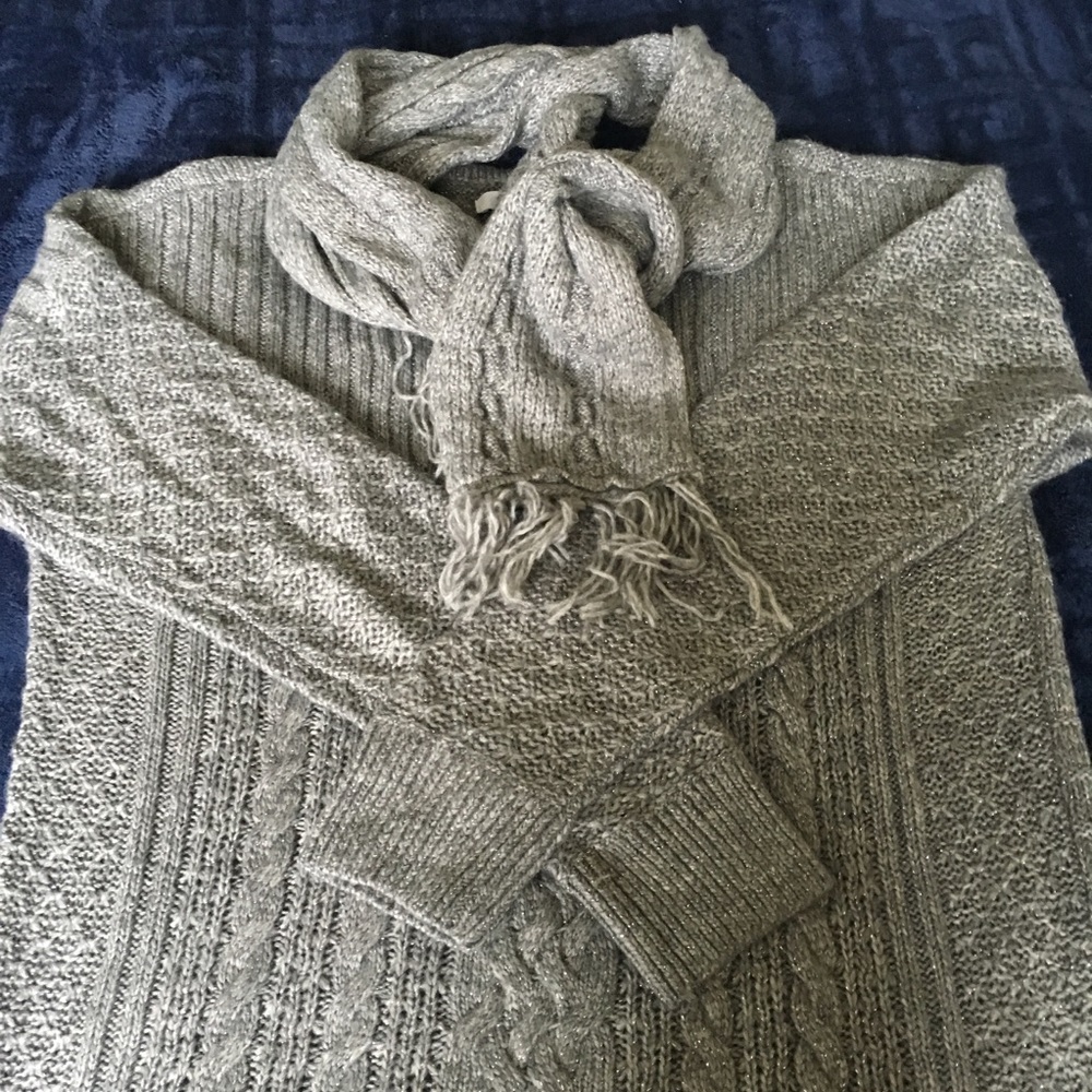 Brand New sweater with attachable matching scarf